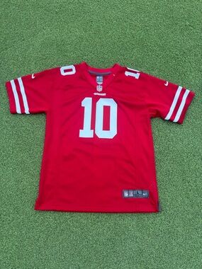 RARE 2010s SUPER BOWL JIMMY GAROPPOLO QB NIKE ISSUE NONSTITCH PRINT 49ers JERSEY